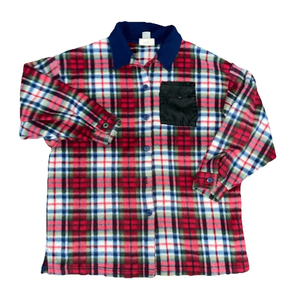 North Crest Women's Red‎ Plaid Cozy Fleece Shacket Shirt Jacket Size XL (18)